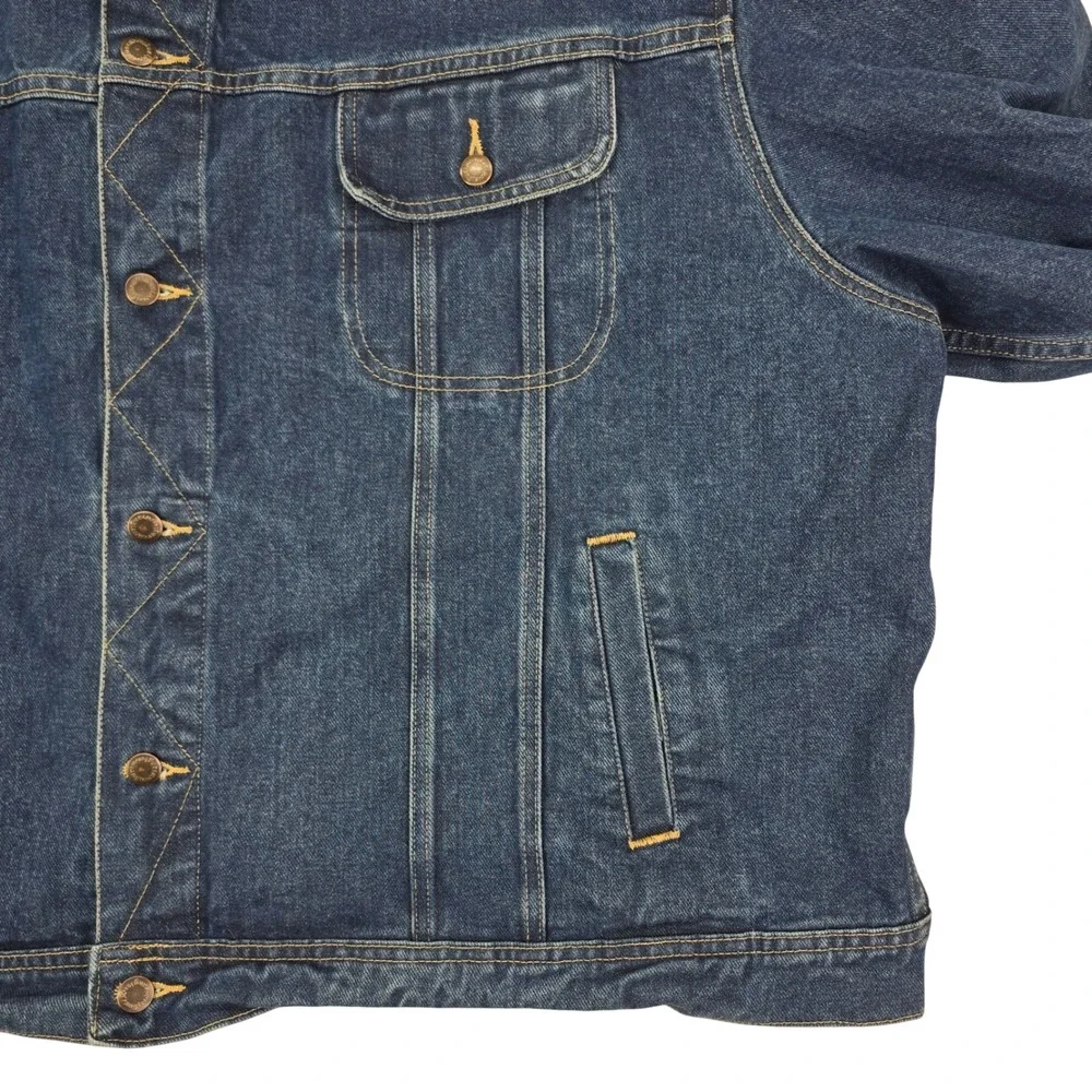 Wrangler Rugged Wear Denim Jacket Mens 4X Blue Trucker Cotton Western Workwear